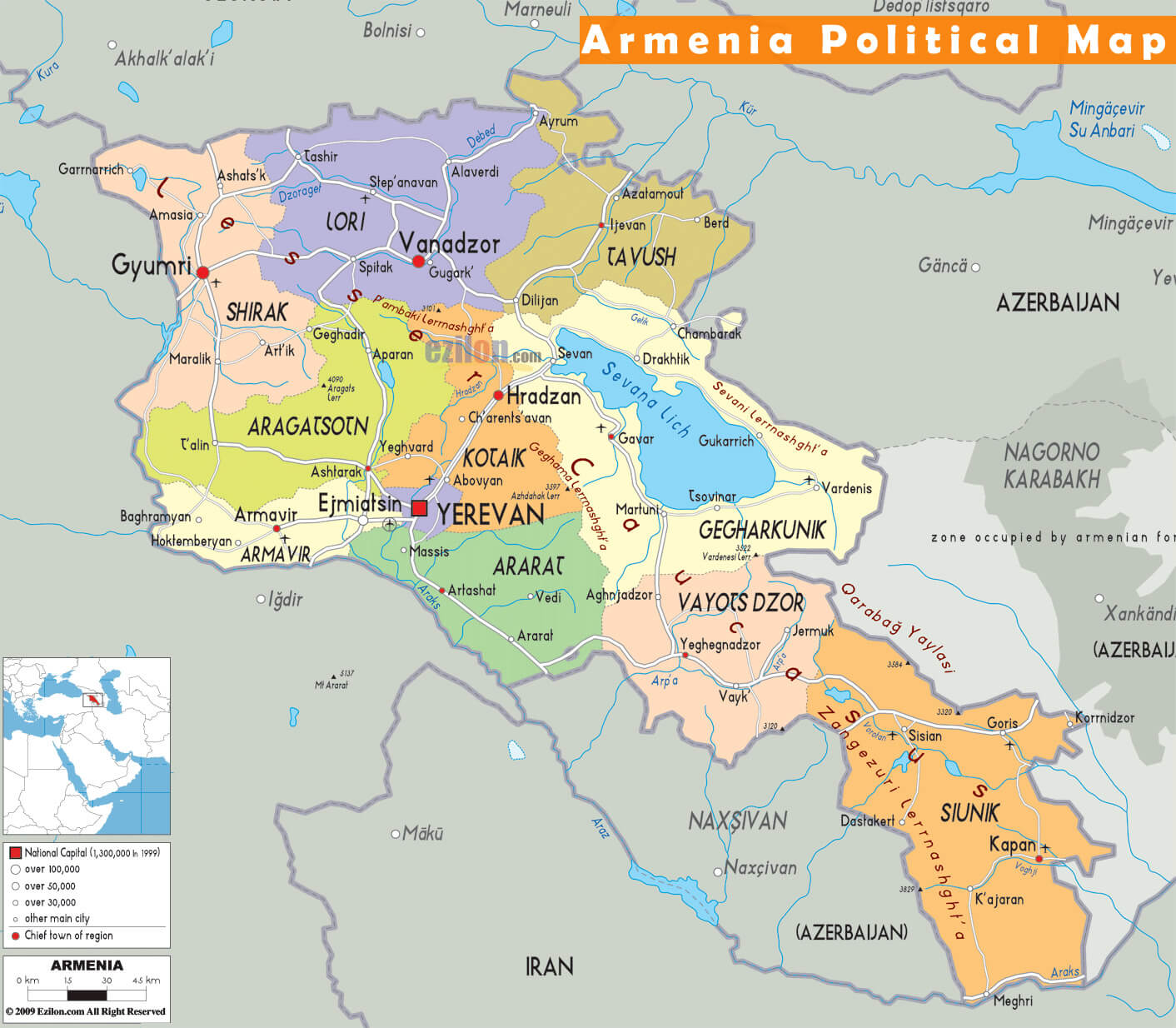 Ermenistan Siyasi Haritasi
